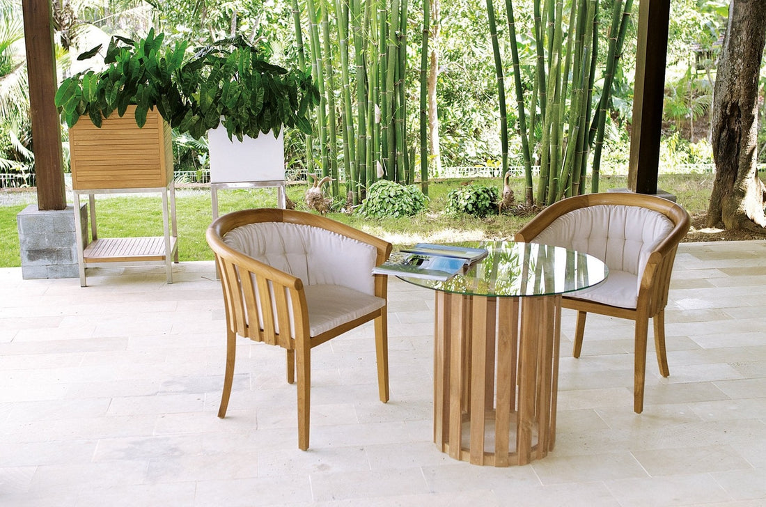 Glass Top Round Dining Table Georgetown - Aloha Sofa