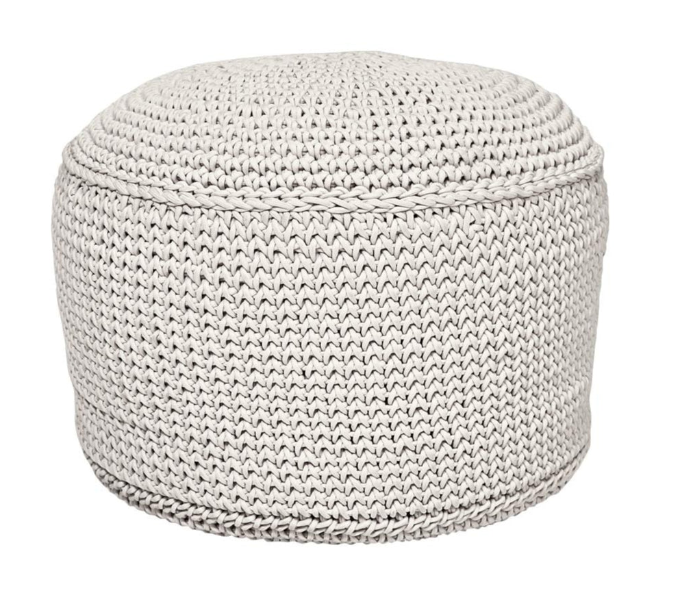 Knitted ottoman on a white background