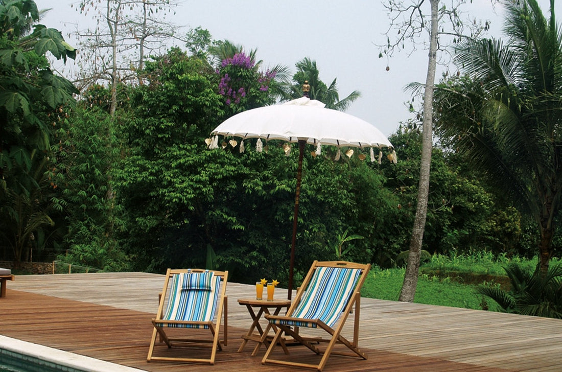 Round Decorative Wooden Parasol Ombrelloni - Aloha Sofa