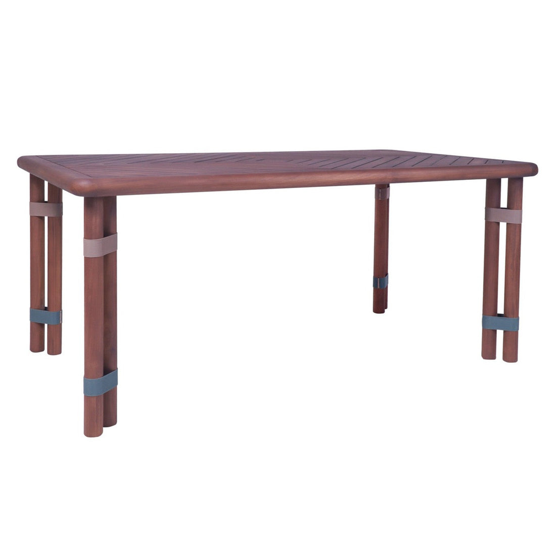 Rectangular wooden dining table from the Lignes Collection with oil and wax finish