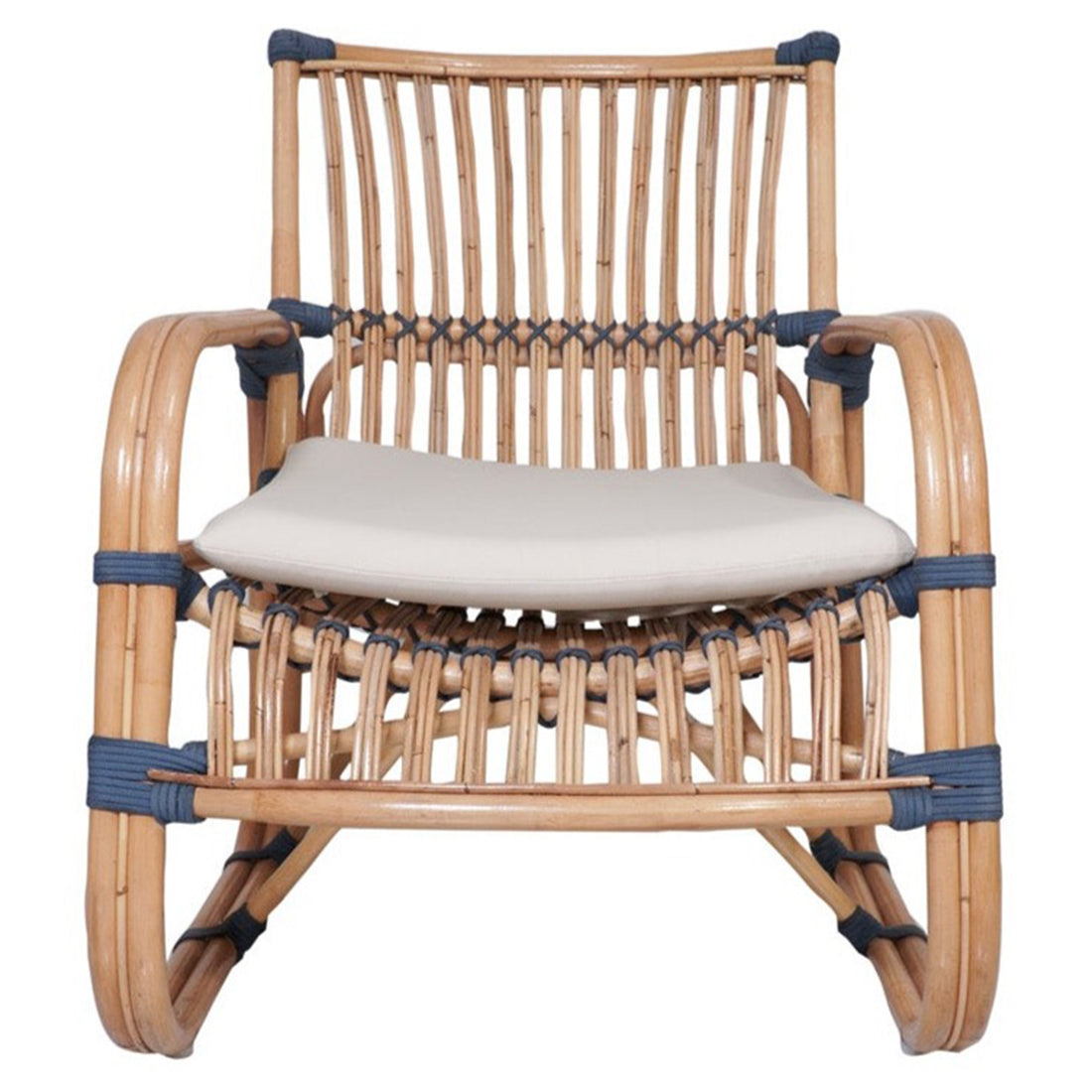 A beige Lounge Chair Capriccio with a white cushion, featuring a sleek, lightweight frame with a sophisticated design.