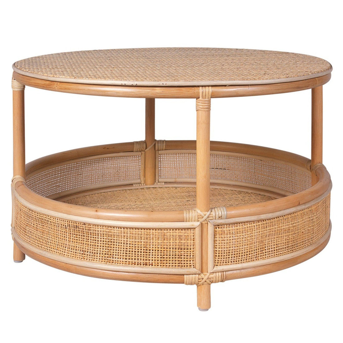 Round Coffee Table Capriccio in natural rattan, front view