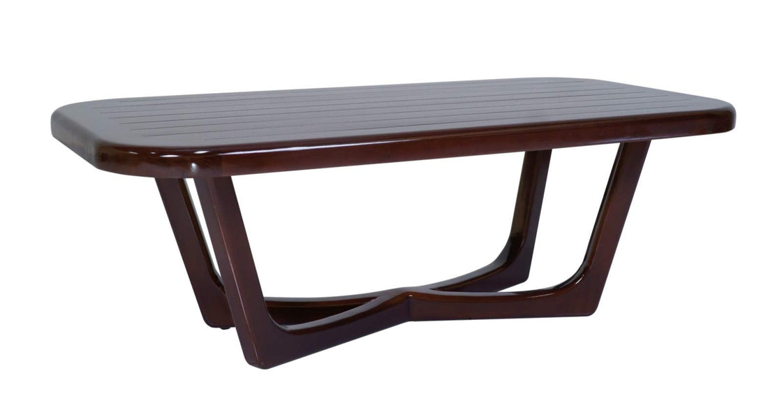 Dark brown coffee table with a modern design