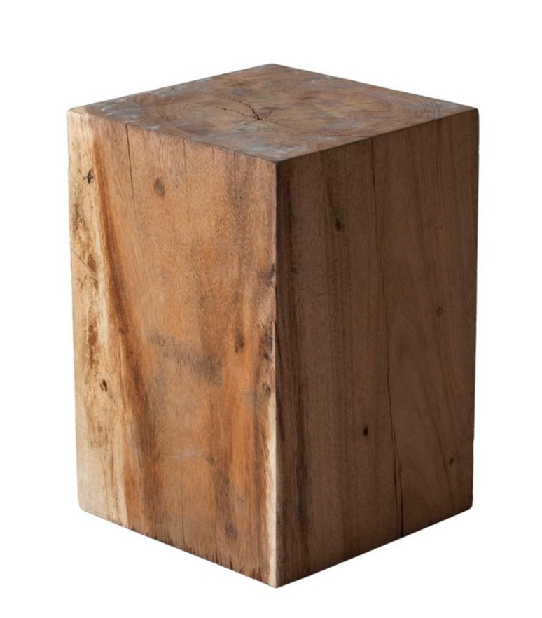 Wood Block Side Table Suar - Aloha Sofa