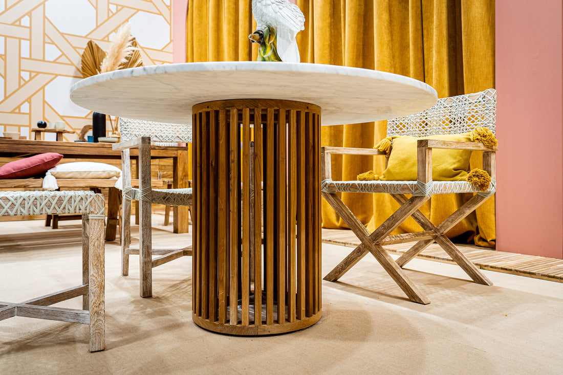 Marble Top Round Dining Table CODE - Aloha Sofa