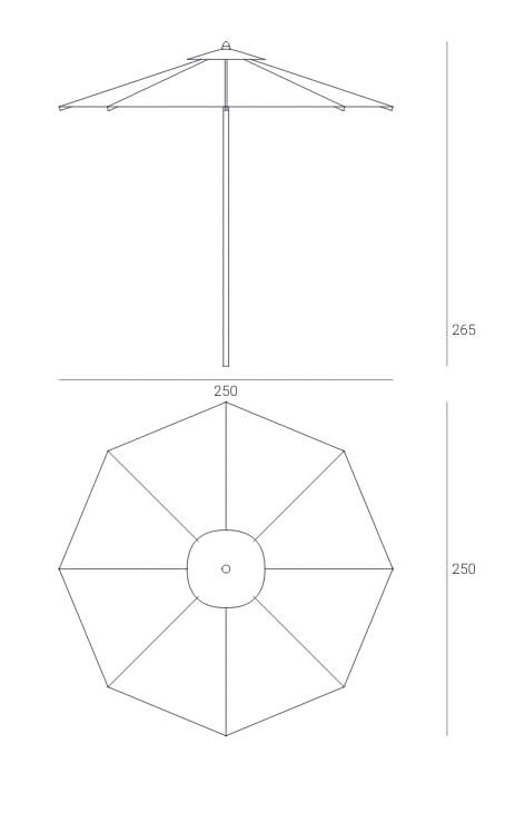 Round Wooden Parasol Ombrelloni - Aloha Sofa